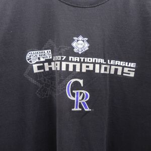 Colorado Rockies 2007 National League Champions World Series 07 T-Shirt L